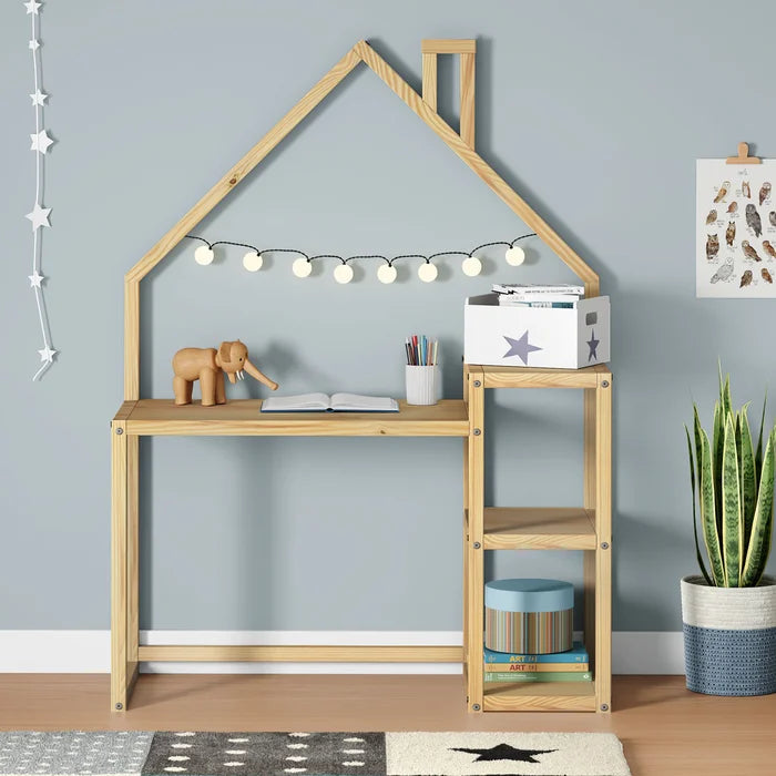 Montessori Children's Desk Wood with 3 Shelves By Miza