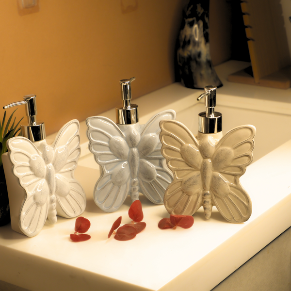 Butterfly Ceramic Soap Dispenser For Bathroom -Random Color-1 PC-BY APT