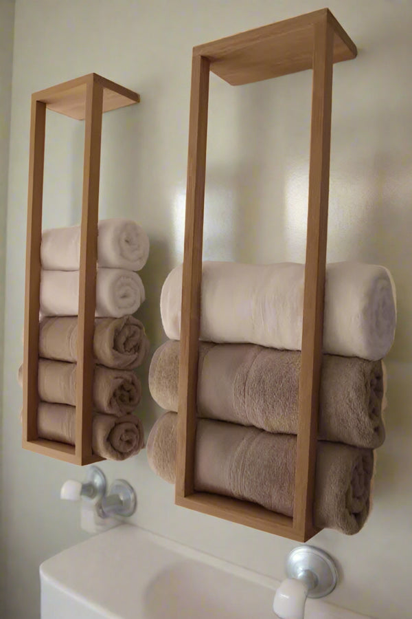 Wall Mount Walnut Towel Holder, Handmade Rustic Towel Rack, Wooden Towel Holder 1PC By Miza