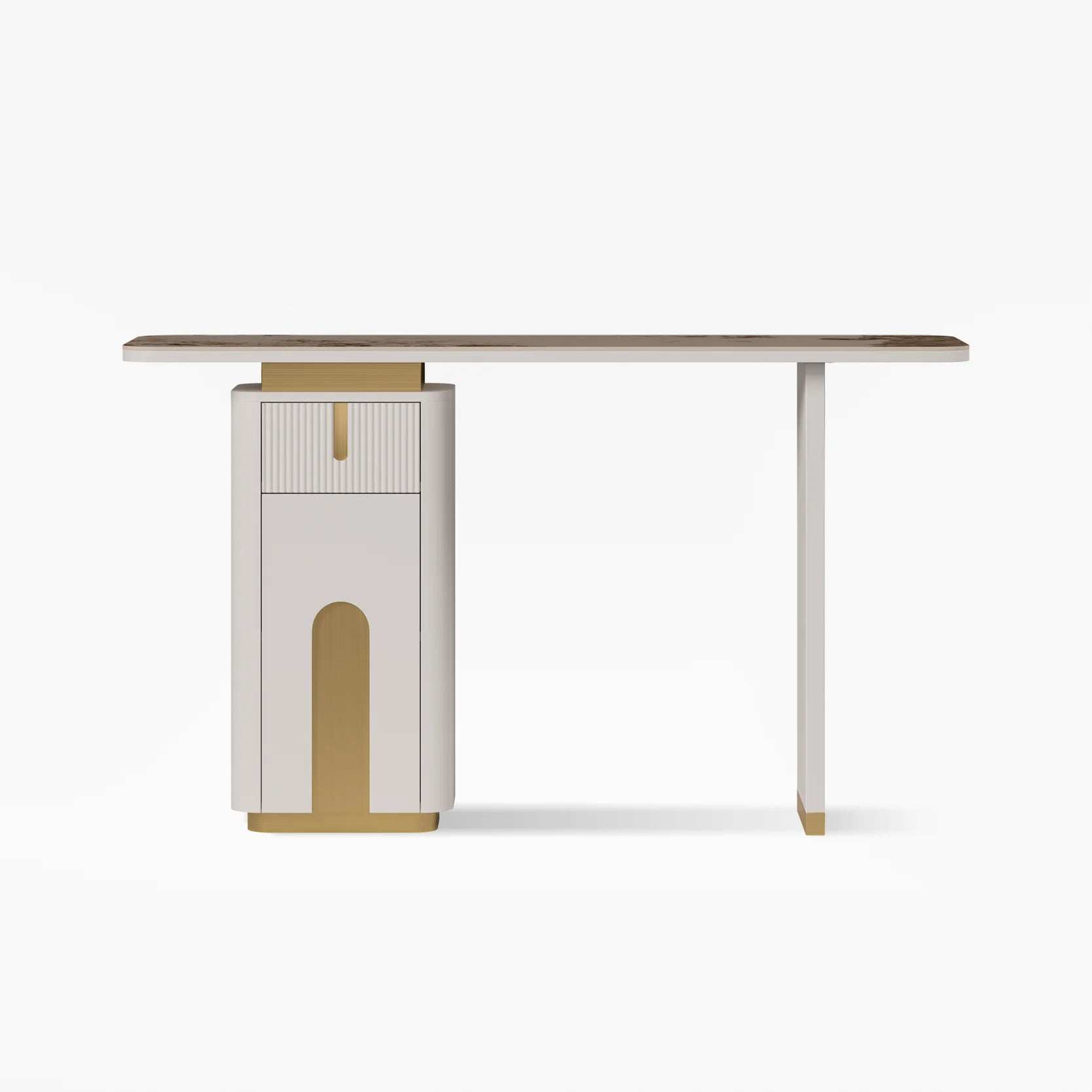 Modern Sintered Stone Top Console Table With Storage Entryway Table