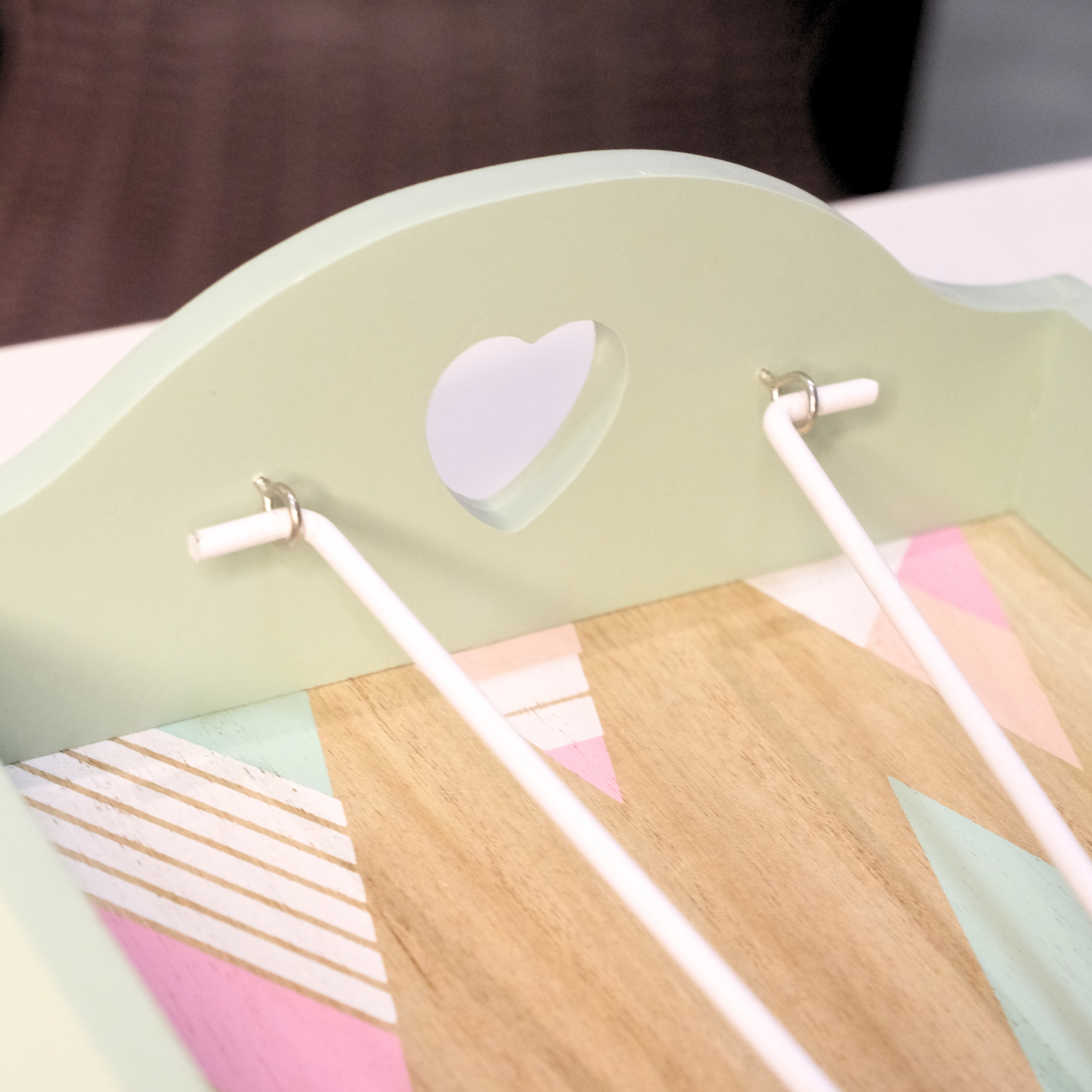 Colorful Coastal Wooden Napkin/Tissue Holder With Heart Cut Random Color-1 PC-BY APT