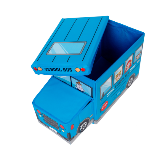 Kids School Bus Shape Storage Box By AK - 1 PC