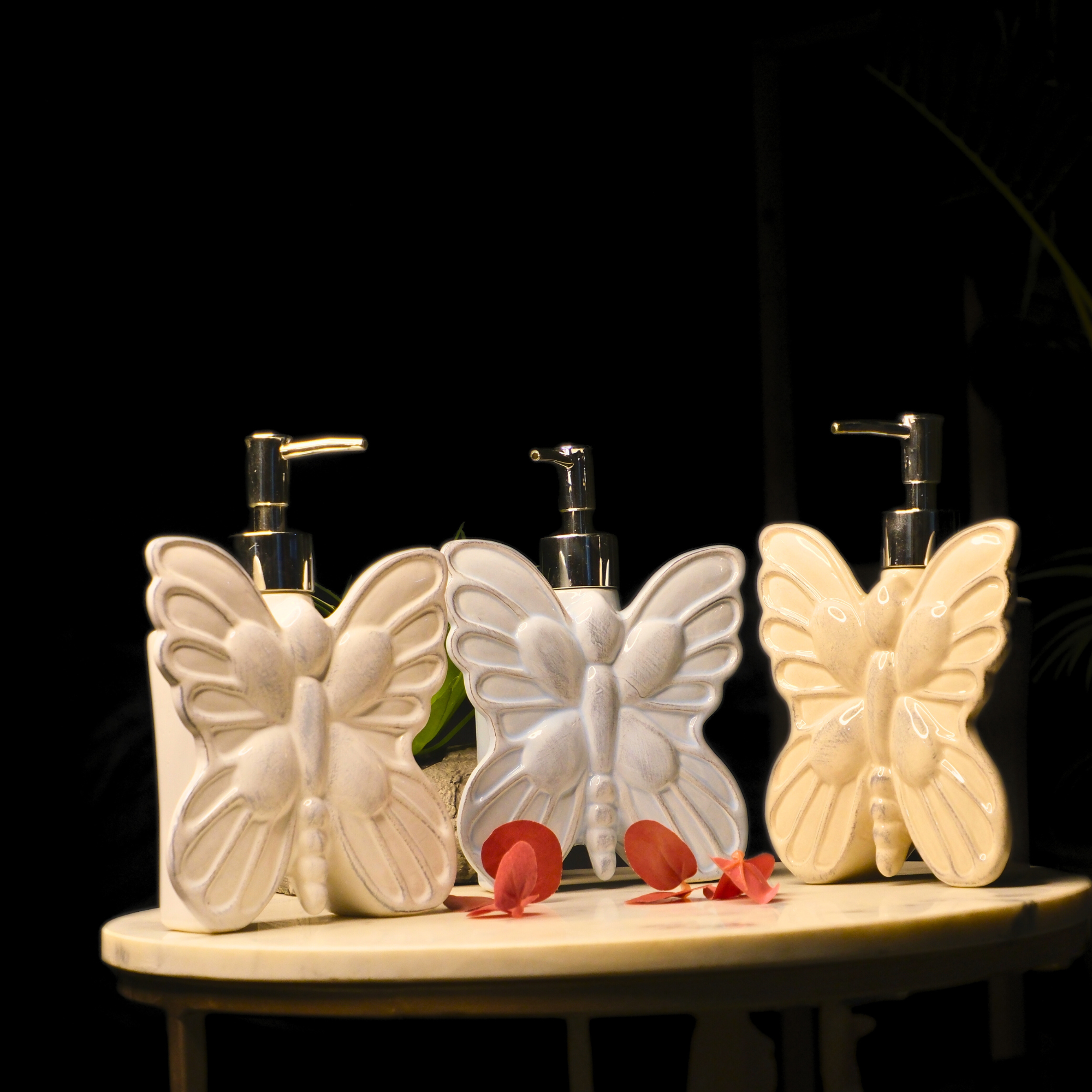 Butterfly Ceramic Soap Dispenser For Bathroom -Random Color-1 PC-BY APT