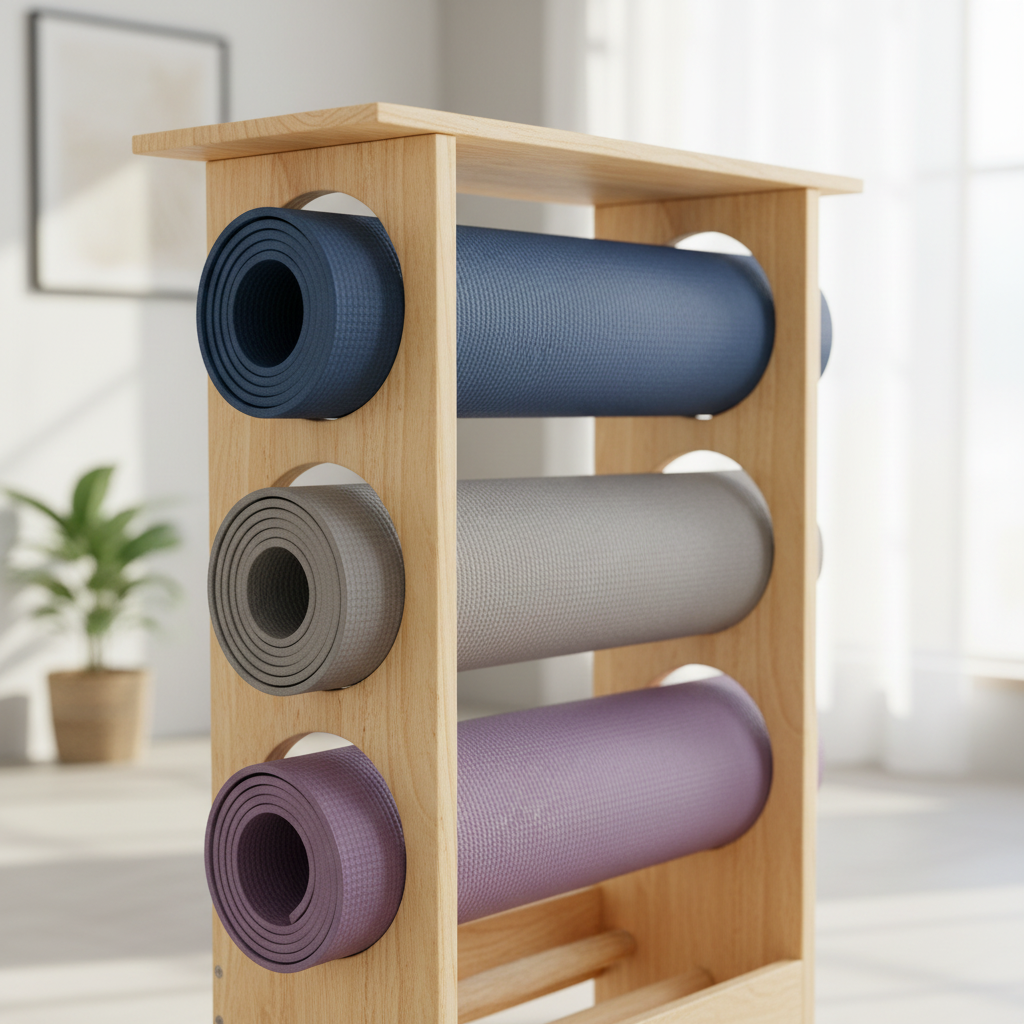 Wall Mounted Exercise Mat Rack Keep Your Workout Area Organized By Miza