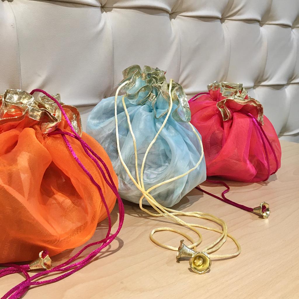 Gota Potli/ Thaal Cover/ Lap Tissue Potli For Gifting 1 PC Random Color By CC