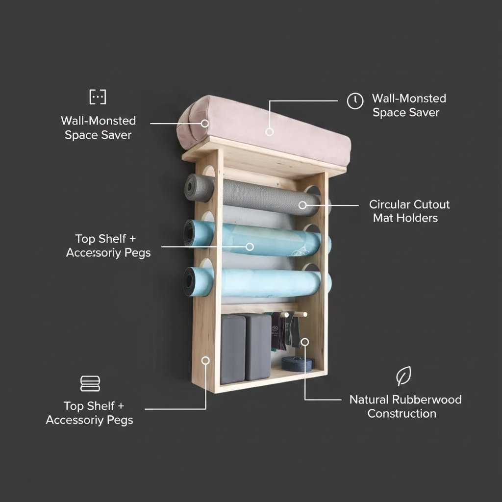 Wall Mounted Exercise Mat Rack Keep Your Workout Area Organized By Miza