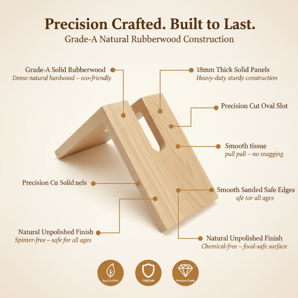 Modern Decorative and Stylish Wooden Tissue Holder Stand for Car, Dining Table, Kitchen, Office & Restaurant By Miza