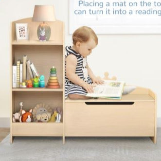Kids Bookshelf and Toy Storage Organizer with Reading Nook for Kids By Miza