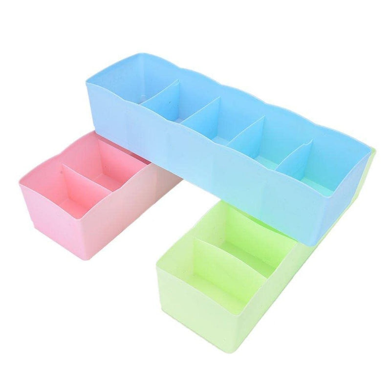 Compartments/Drawer/Shelf Organiser (For Tie, Socks, Hanky,Underwear)- Random Colour - Set of 3 PC - By AK