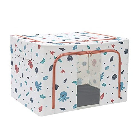 Foldable Living Storage Boxes With Metal Frame in Random Color By SOPT - 1 PC