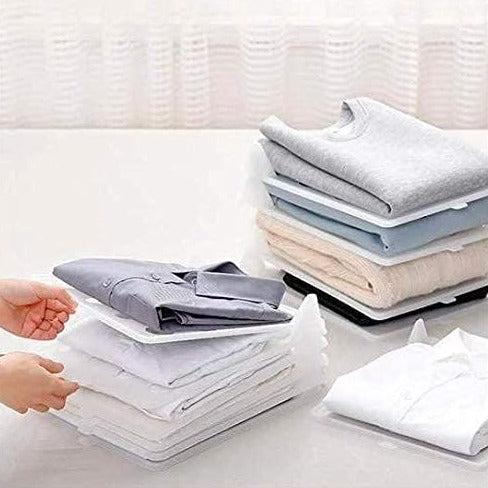 Plastic Anti-Wrinkle Shirt Organisers For Wardrobes ( Random Colour ) Set of 2 PC - By AK
