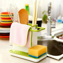 Plastic Kitchen Sink Organiser Stand With 3 in 1 Dish Washer Drainer ( Random Colour ) By AK - 1 PC