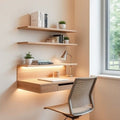 Floating Study Table Including 3 Wall Shelves For Home / Office By Miza
