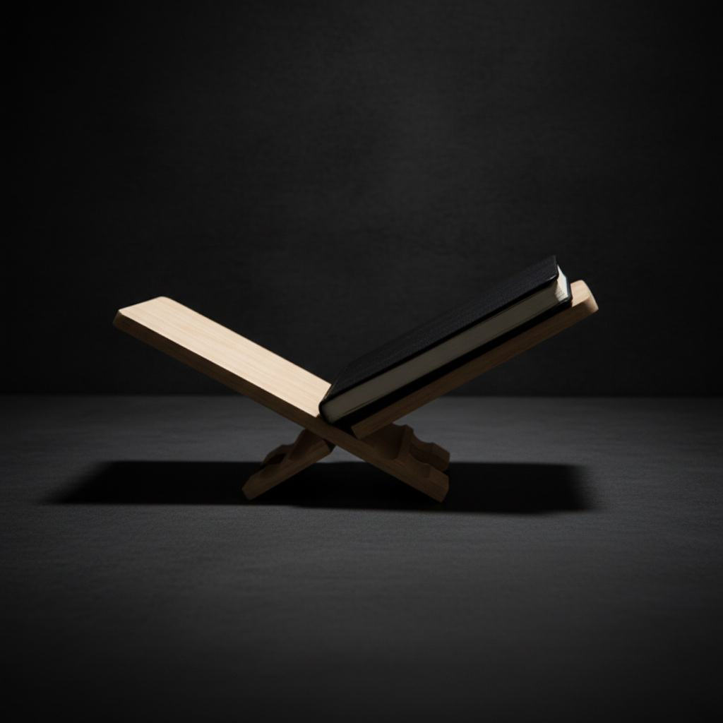 Adjustable Solid Rubber Wood Tabletop Stand for iPad, Mobile, and Cookbook By Miza