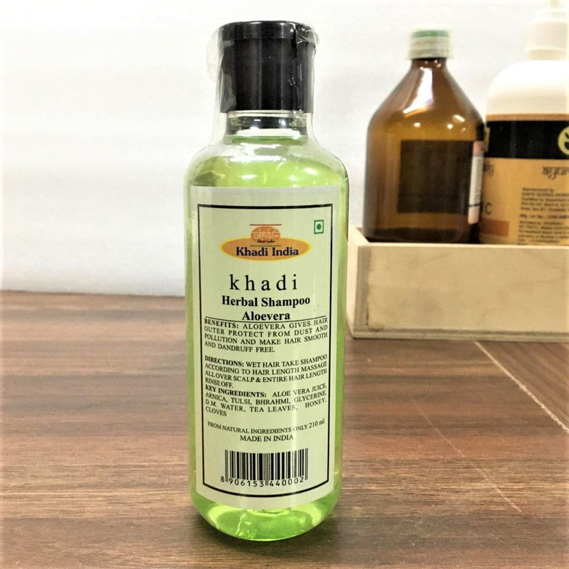 Khadi India Pack of 2 Herbal Aloe Vera Hair Shampoo 210ml