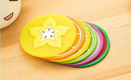 Colorful Silicone Coasters Fruit Slices Theme Set Of 2 By-APT