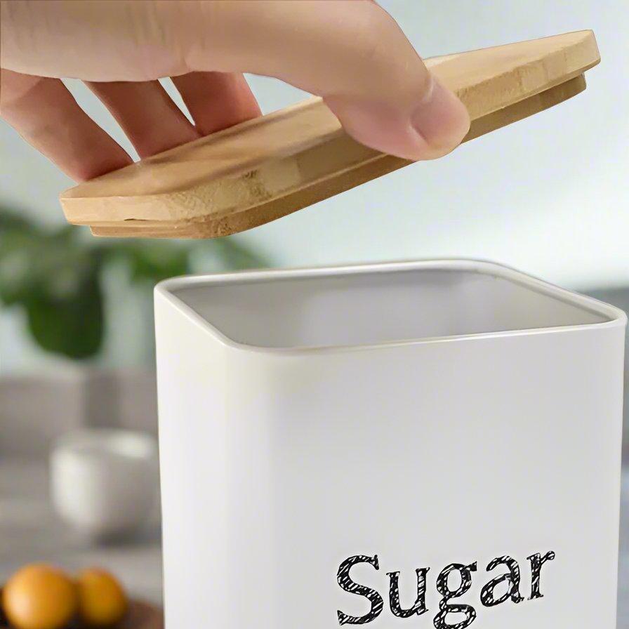 Bread Box And 3-Piece With Sugar Tea Coffee Containers Sets For Kitchen Countertop By MA-WH4