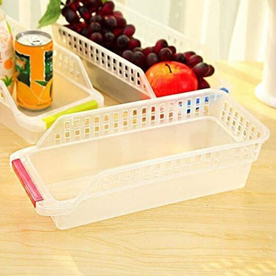 Multipurpose Fridge Basket/Box Storage Rack Tray ( Random Colour ) Set of 4 PC - By AK