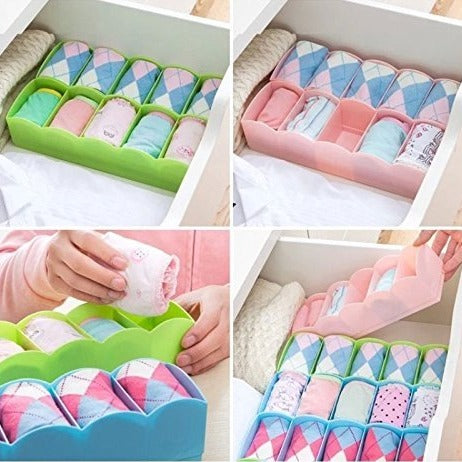 Compartments/Drawer/Shelf Organiser (For Tie, Socks, Hanky,Underwear)- Random Colour - Set of 3 PC - By AK