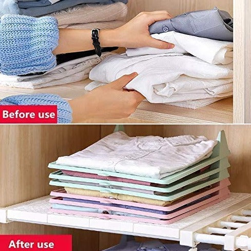 Plastic Anti-Wrinkle Shirt Organiser Pack of 5  For Wardrobes ( Random Colour ) - By SOPT