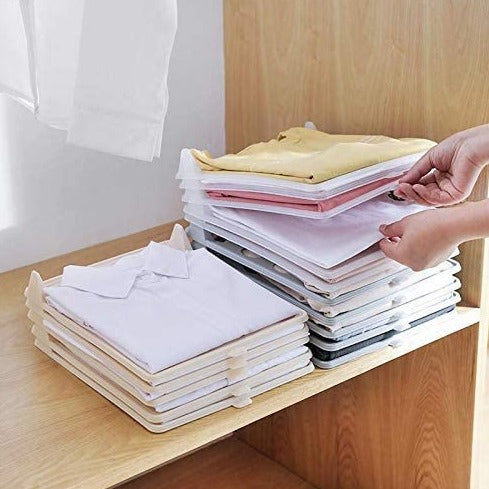Plastic Anti-Wrinkle Shirt Organisers For Wardrobes ( Random Colour ) Set of 2 PC - By AK