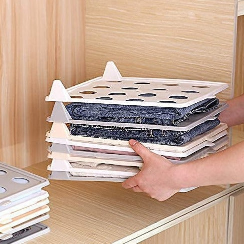 Plastic Anti-Wrinkle Shirt Organisers For Wardrobes ( Random Colour ) Set of 2 PC - By AK