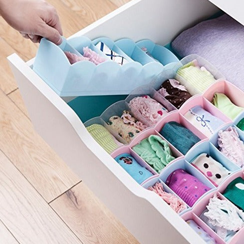 Compartments/Drawer/Shelf Organiser (For Tie, Socks, Hanky,Underwear)- Random Colour - Set of 3 PC - By AK