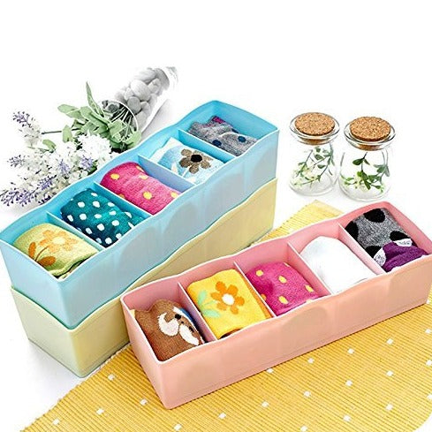 Compartments/Drawer/Shelf Organiser (For Tie, Socks, Hanky,Underwear)- Random Colour - Set of 3 PC - By AK