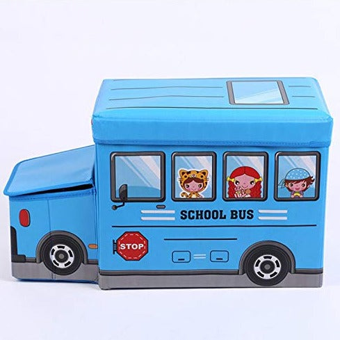 Kids School Bus Shape Storage Box By AK - 1 PC