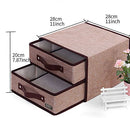 Double Drawer Pattern Storage/Cloth Box ( Random Colour ) By AK - 1 PC