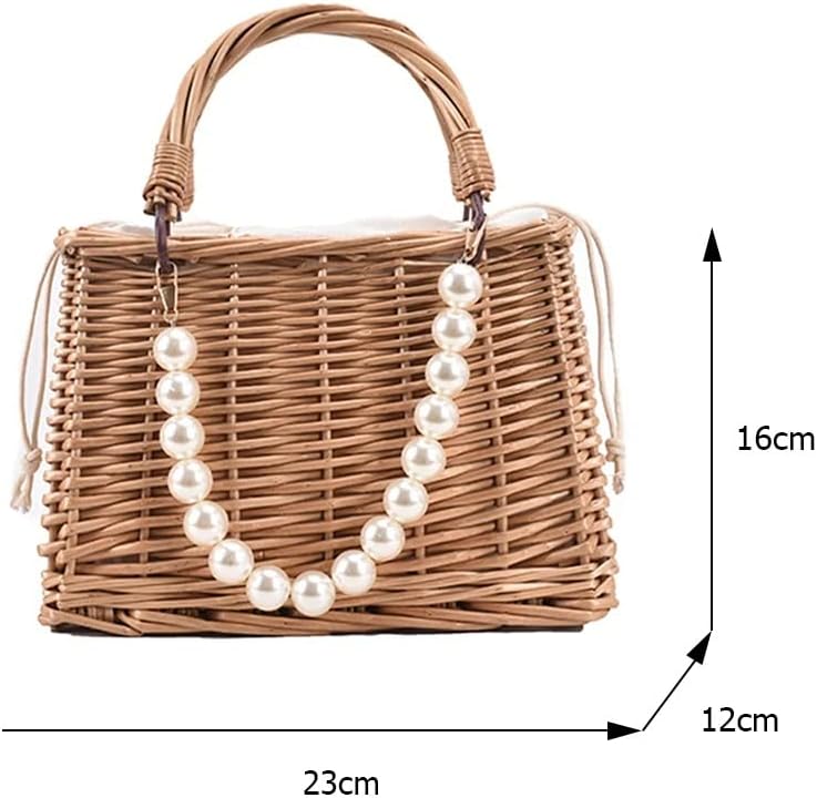 Straw bag with pearls outlet