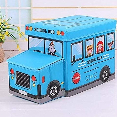 Kids School Bus Shape Storage Box By AK - 1 PC