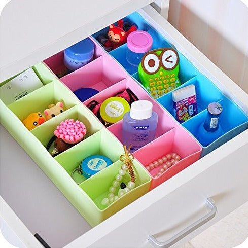 Compartments/Drawer/Shelf Organiser (For Tie, Socks, Hanky,Underwear)- Random Colour - Set of 3 PC - By AK