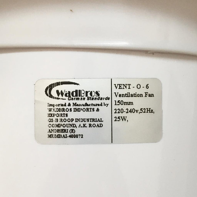 Vent 0 Series Ventilation/Exhaust Fan ( Vent 04 & Vent 06 ) By Wadbros