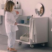 Compact Kids HDHMR Water Resistant Dressing Washbasin Vanity Unit With Storage and Mirror By Miza