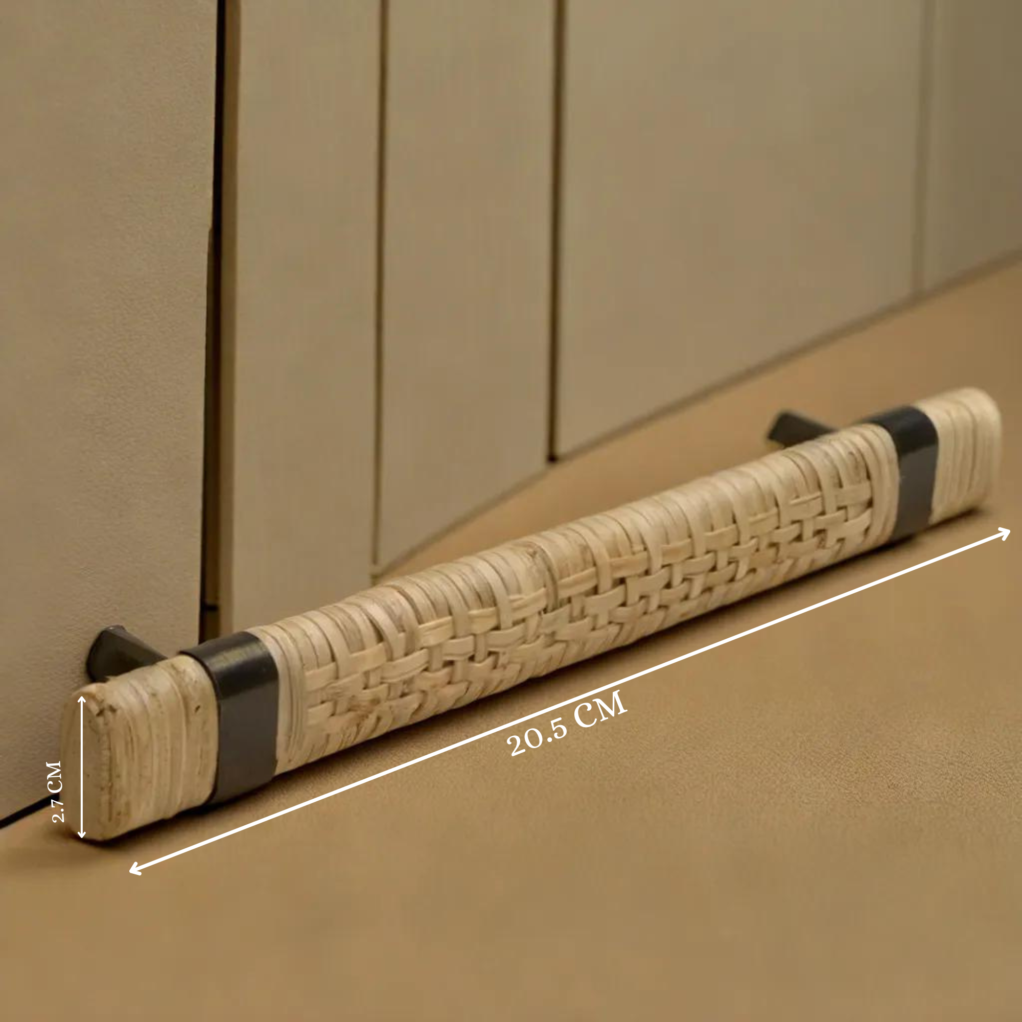 Large Rattan Cabinet Drawer handle With Weaving By MUC