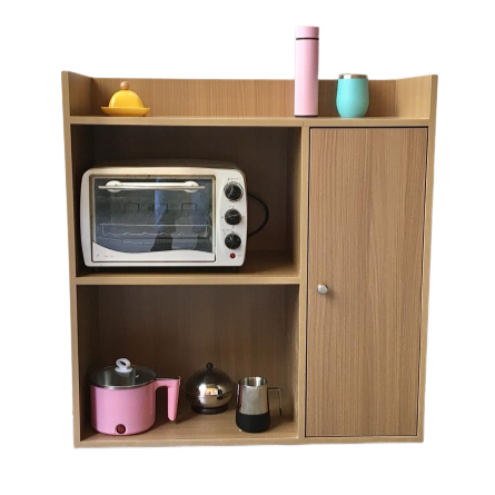 Microwave Storage Cabinet With Panel Door In Natural Wood By Miza
