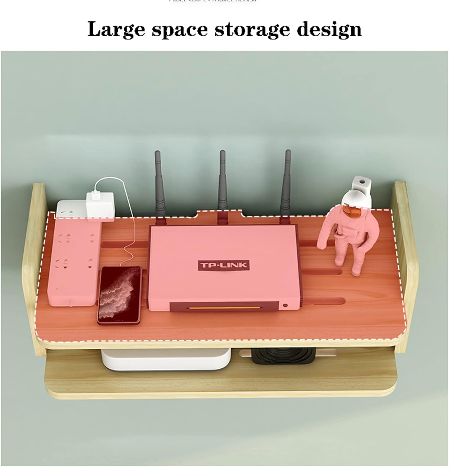 Wall-Mounted WiFi Router Floating Shelf By Miza