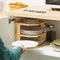 Wooden 3 Tier Kitchen Corner Shelf Organizer Cabinet Plate And Bowl Rack By Miza