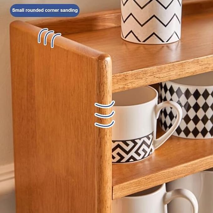4 Tier Wooden Coffee Tabletop Rack For Kitchen By Miza