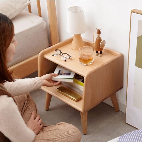 Solid Wood Bedside Cabinet Storage By Miza