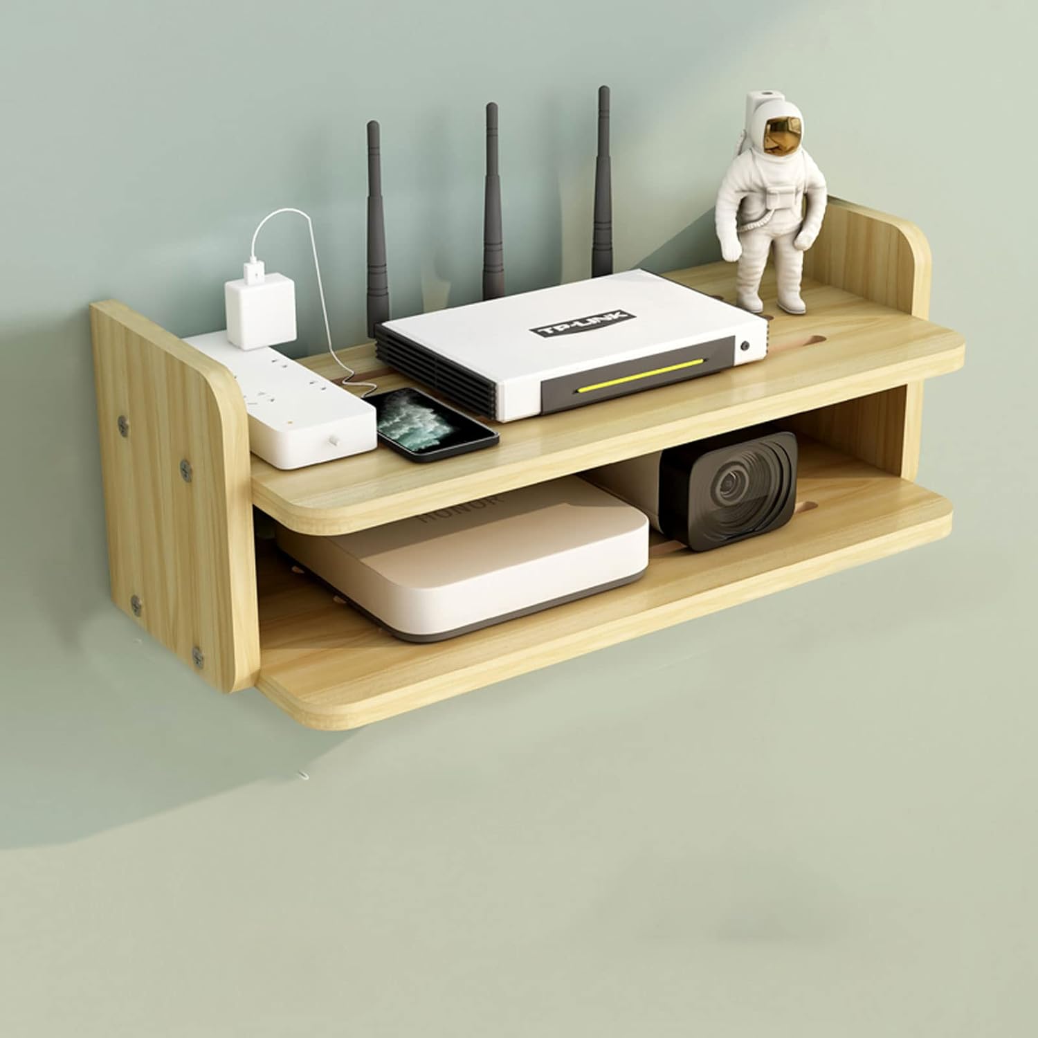 Wall-Mounted WiFi Router Floating Shelf By Miza