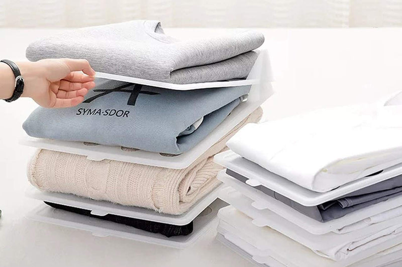 Plastic Anti-Wrinkle Shirt Organisers For Wardrobes ( Random Colour ) Set of 2 PC - By AK