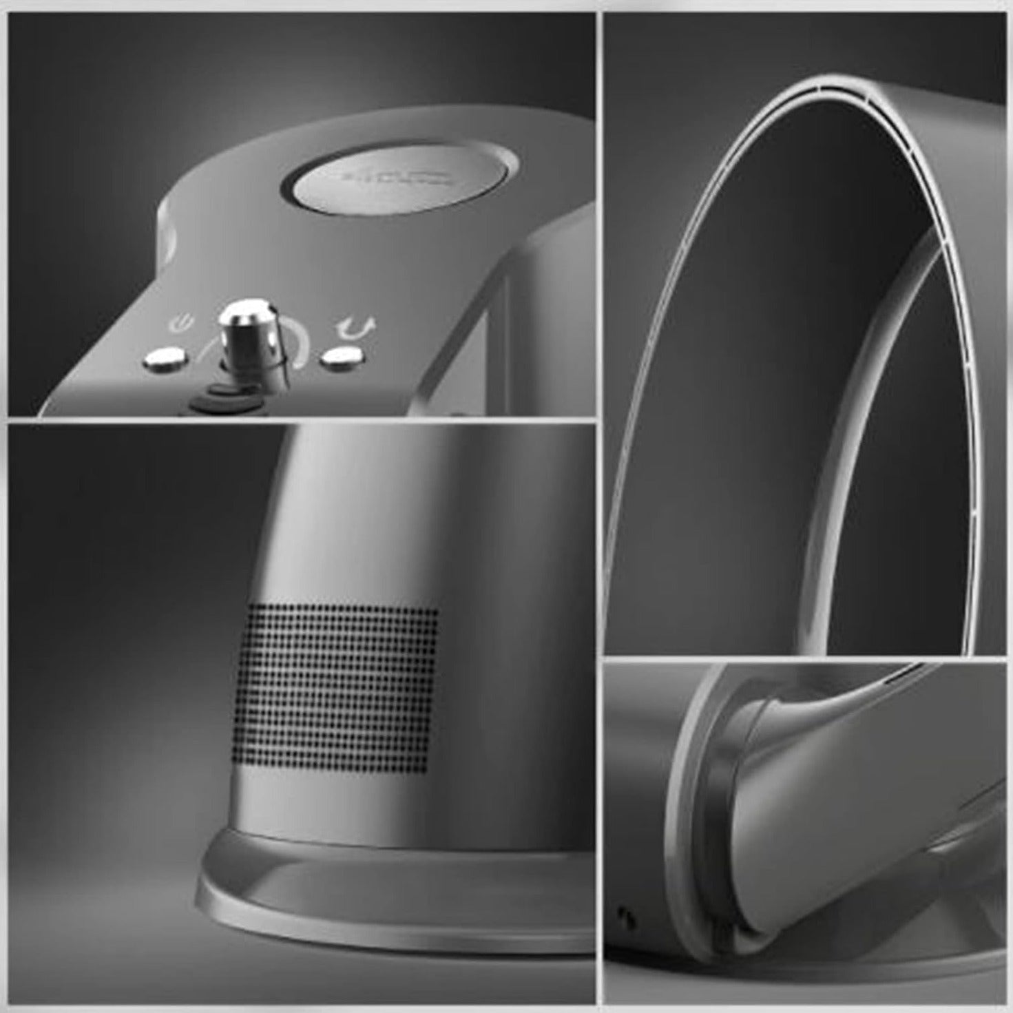 Surface Level Fan WOW Bladeless Surface / Wall Mounted Personal Air Circulation Fan With ...