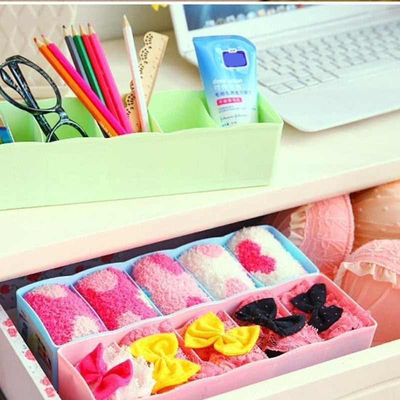 Compartments/Drawer/Shelf Organiser (For Tie, Socks, Hanky,Underwear)- Random Colour - Set of 4 PC - By AK