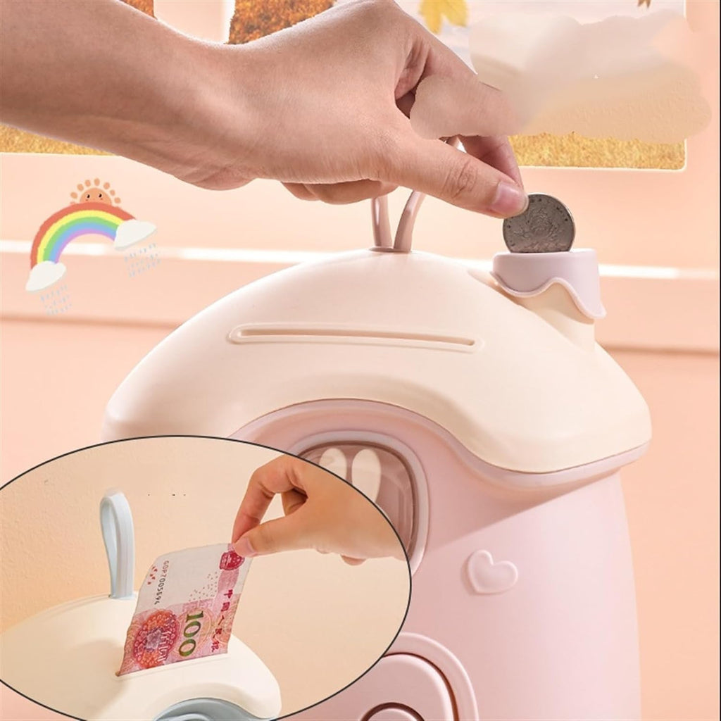 Children's Mushroom House Piggy Bank Children's Gift Bunny Coin Bank By APT