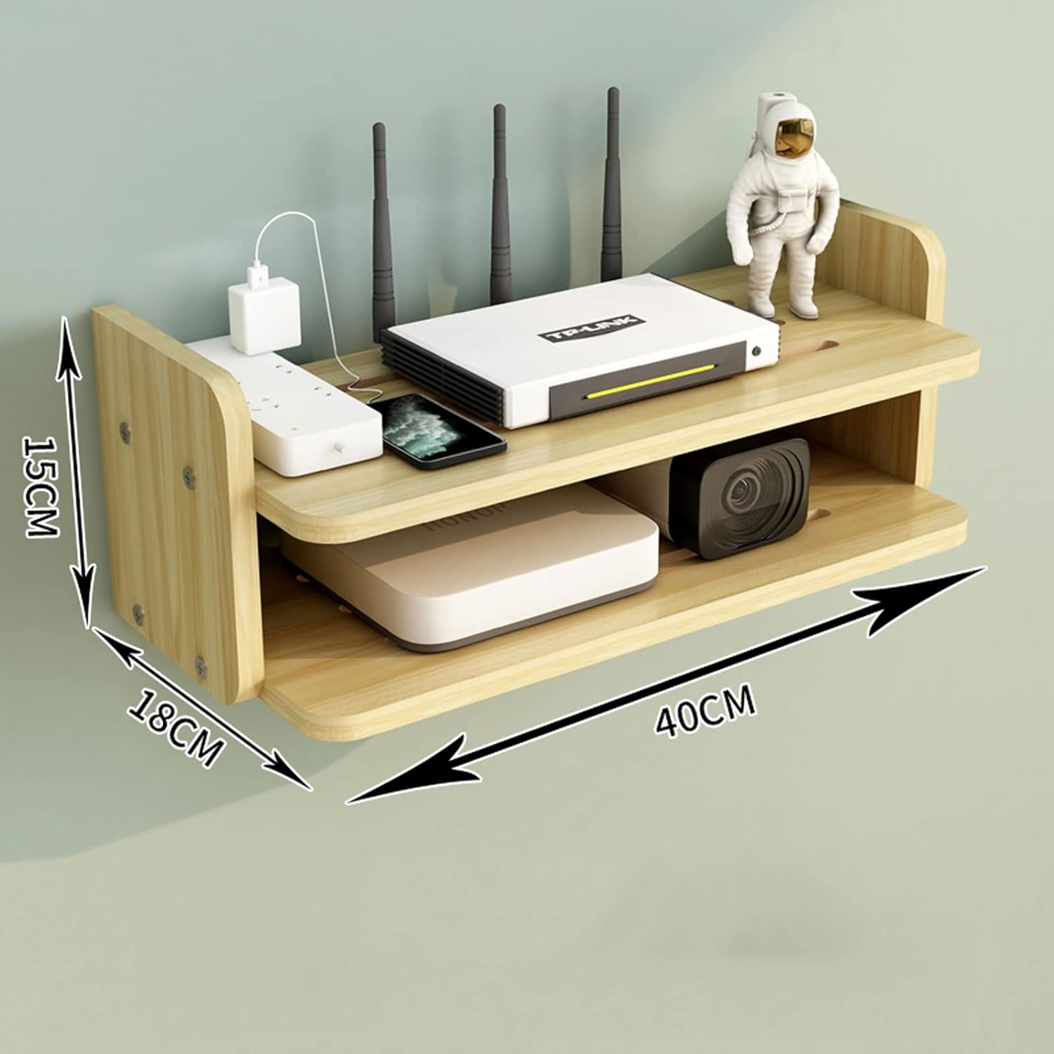 Wall-Mounted WiFi Router Floating Shelf By Miza