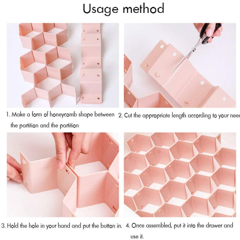 Honeycomb Drawer/Shelf Organiser Random Color Pack of 8 Straps By AK