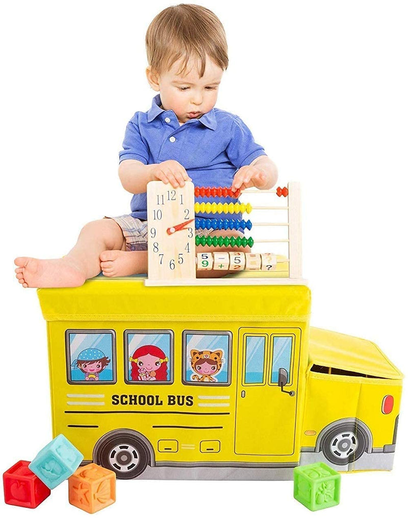 Kids School Bus Shape Storage Box By AK - 1 PC