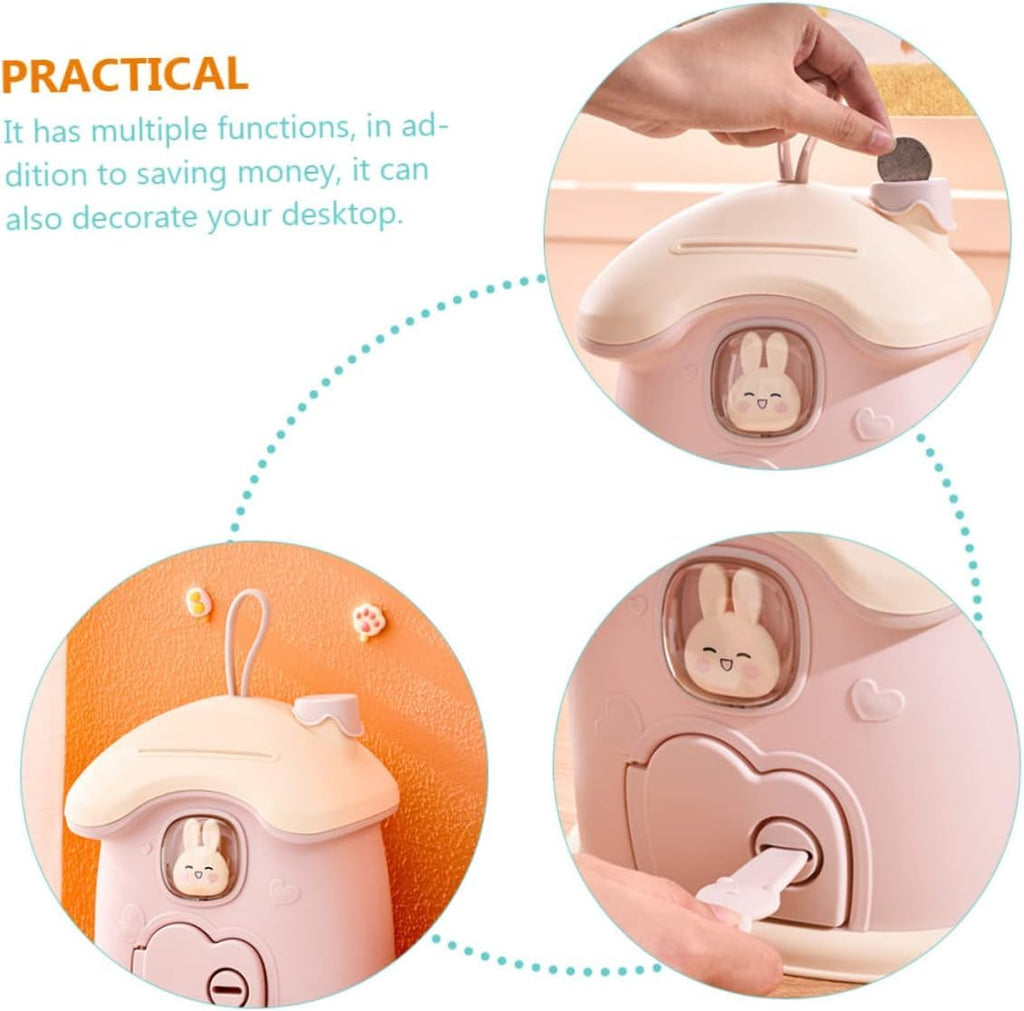 Children's Mushroom House Piggy Bank Children's Gift Bunny Coin Bank By APT
